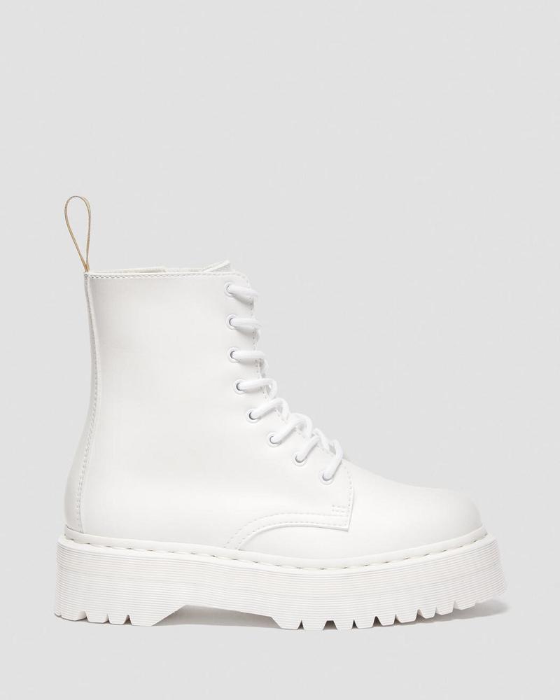 Dr Martens Vegan Jadon II Kemble Mono Platform Støvler Herre Hvide | DK 567KOR